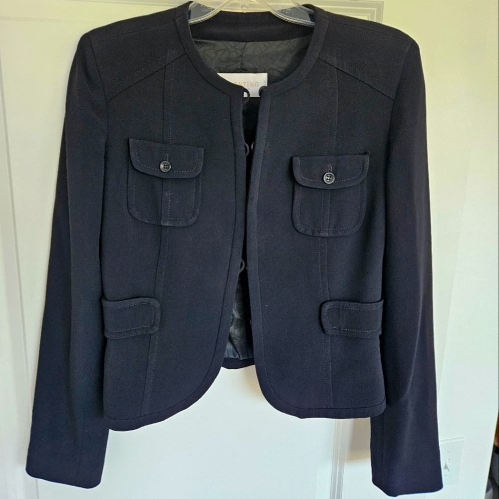 Valentino Collarless Black Blazer